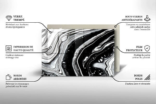 Tabla de cortar de vidrio Abstracción de tinta