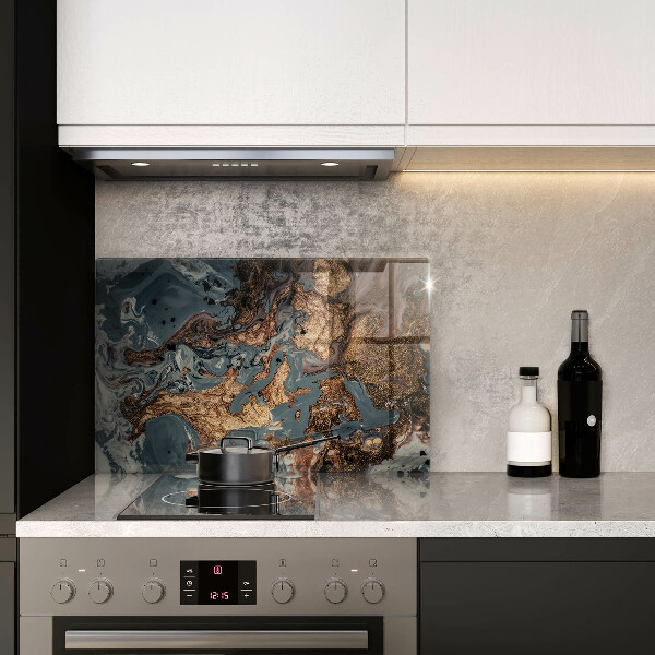 Tabla de cortar de vidrio Estructura de roca dorada