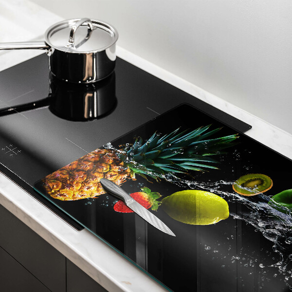 Tabla de cortar de vidrio Frutas en agua