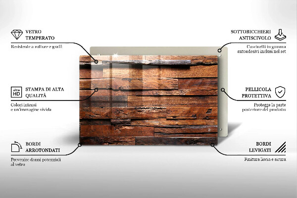 Tabla de cortar de vidrio Tableros de madera decorativos