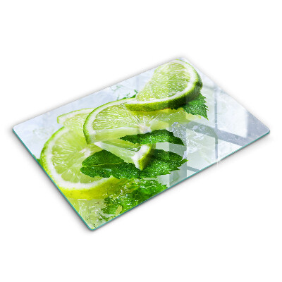 Tabla de cortar de vidrio Lima menta y hielo
