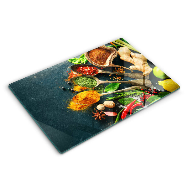 Tabla de cortar de vidrio Cucharas de especias de cocina