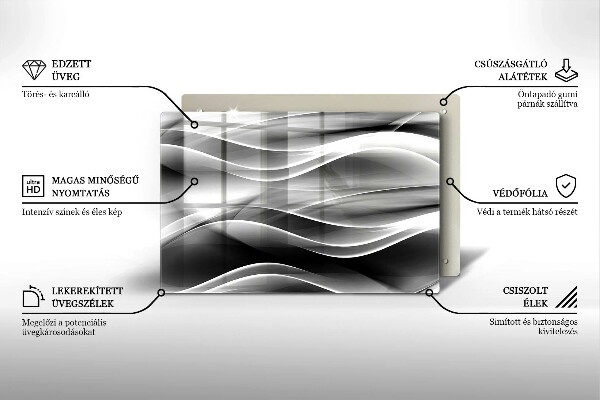 Tabla de cortar de vidrio Líneas suaves de abstracción