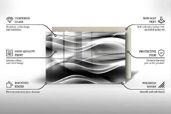 Tabla de cortar de vidrio Líneas suaves de abstracción