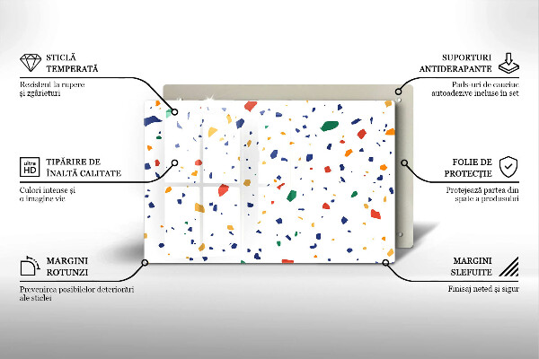 Tabla de cortar de vidrio Gres colorido
