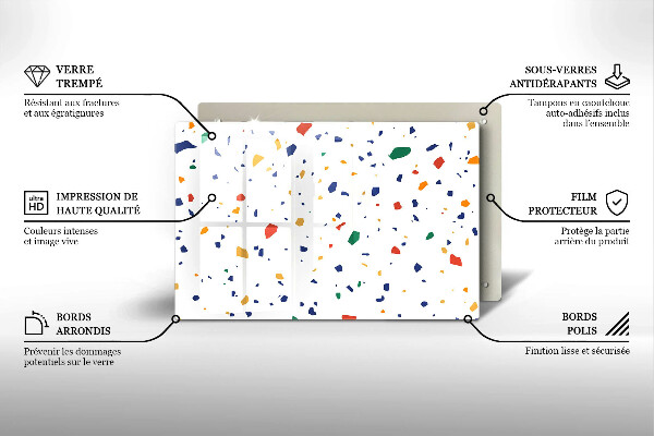 Tabla de cortar de vidrio Gres colorido