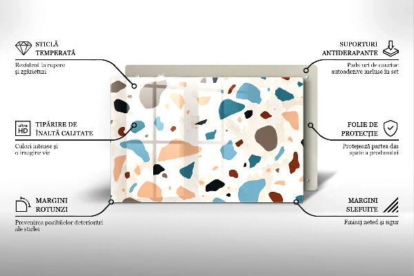 Tabla de cortar de vidrio Gres decorativo