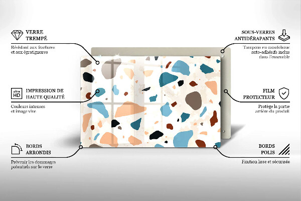 Tabla de cortar de vidrio Gres decorativo