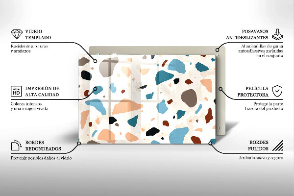 Tabla de cortar de vidrio Gres decorativo