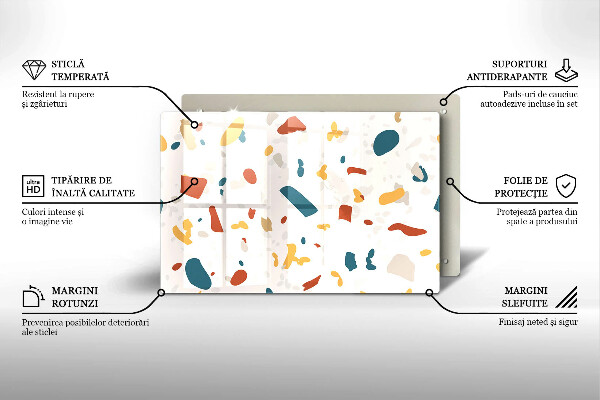 Tabla de cortar de vidrio Gres decorativo