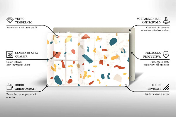 Tabla de cortar de vidrio Gres decorativo