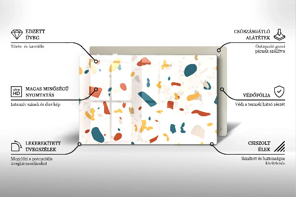 Tabla de cortar de vidrio Gres decorativo