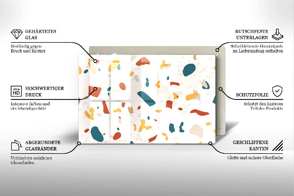 Tabla de cortar de vidrio Gres decorativo