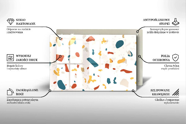 Tabla de cortar de vidrio Gres decorativo