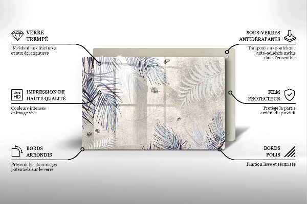 Tabla de cortar de vidrio Hojas sutiles