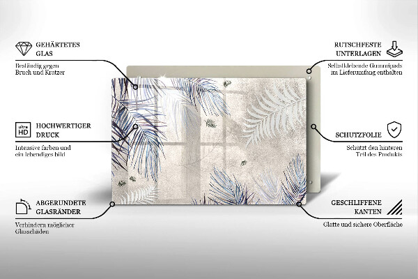 Tabla de cortar de vidrio Hojas sutiles