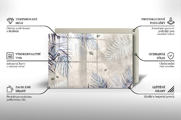 Tabla de cortar de vidrio Hojas sutiles