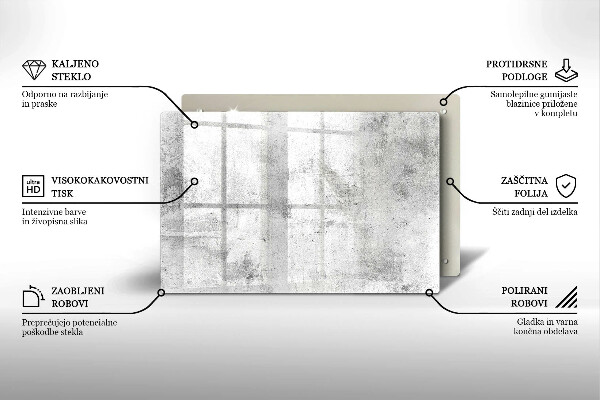 Tabla de cortar de vidrio Textura de hormigón