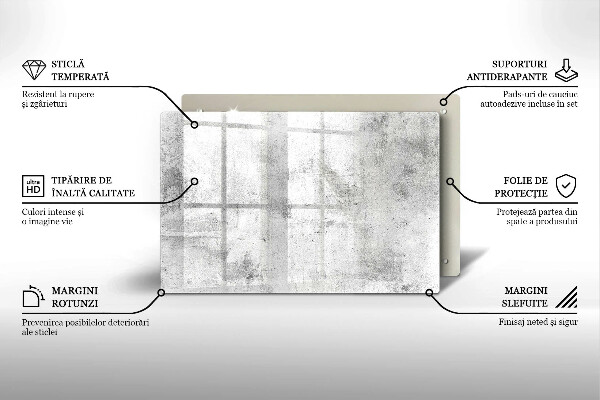 Tabla de cortar de vidrio Textura de hormigón