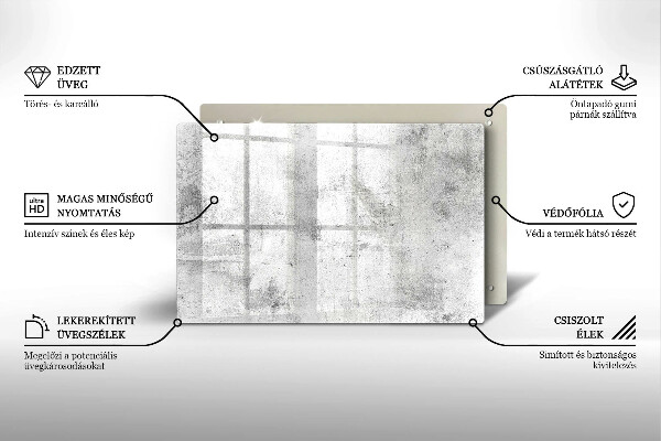 Tabla de cortar de vidrio Textura de hormigón