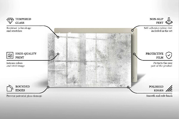 Tabla de cortar de vidrio Textura de hormigón