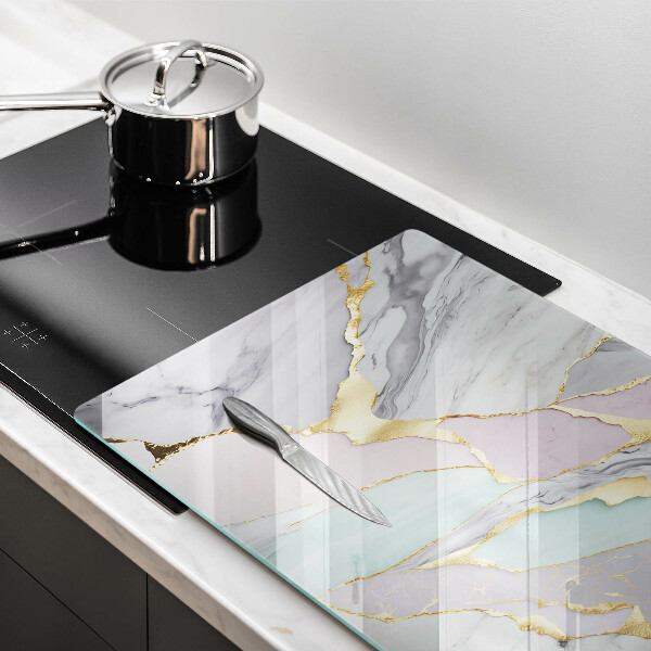 Tabla de cortar de vidrio Mármol pastel
