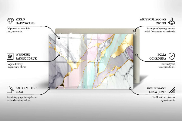 Tabla de cortar de vidrio Mármol pastel