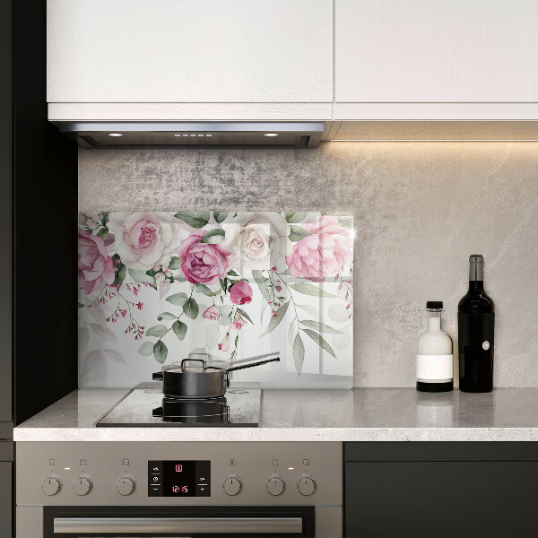 Tabla de cortar de vidrio Rosas acuarelas