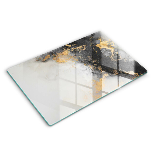 Tabla de cortar de vidrio Abstracción con oro