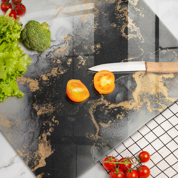 Tabla de cortar de vidrio Abstracción con oro