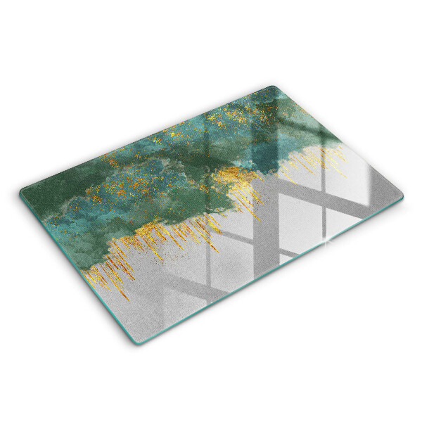 Tabla de cortar de vidrio Abstracción con oro