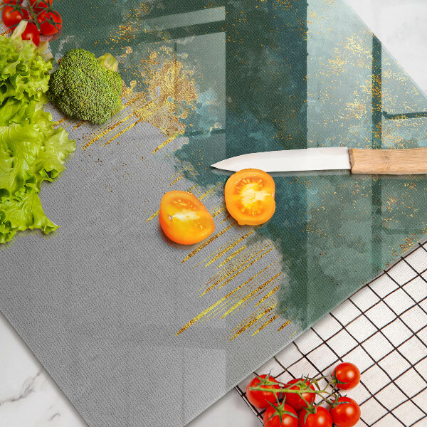 Tabla de cortar de vidrio Abstracción con oro