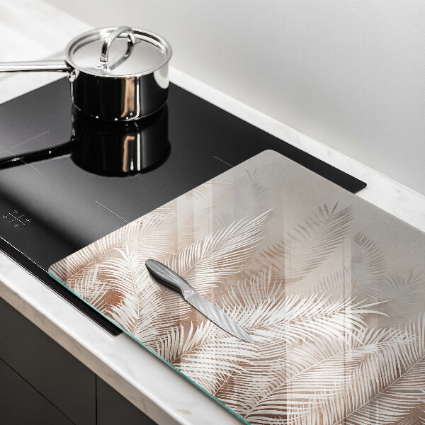 Tabla de cortar de vidrio Hojas de vegetación boho