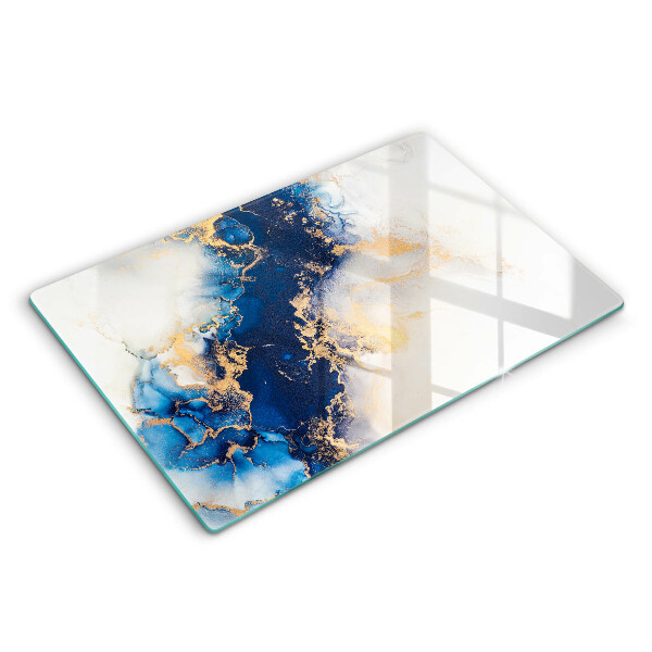 Tabla de cortar de vidrio Abstracción con azul