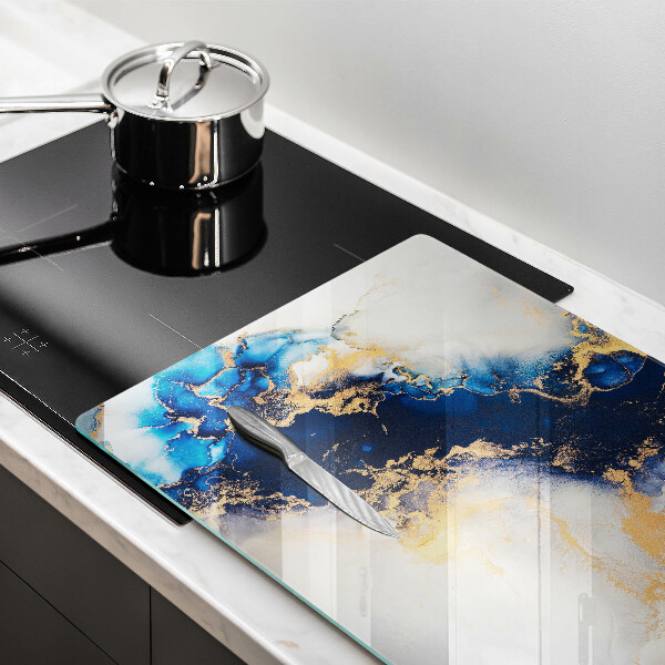 Tabla de cortar de vidrio Abstracción con azul