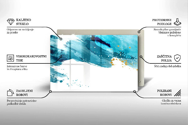 Tabla de cortar de vidrio Manchas azules