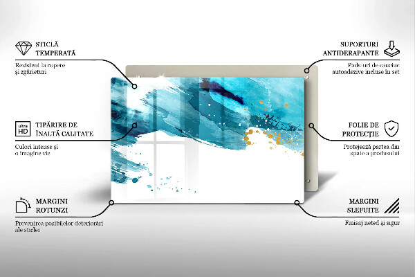 Tabla de cortar de vidrio Manchas azules