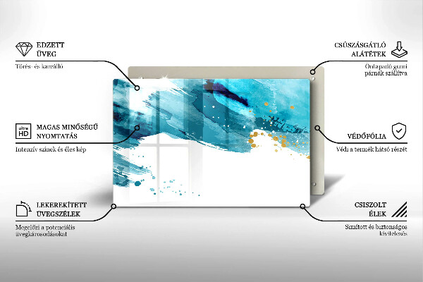 Tabla de cortar de vidrio Manchas azules