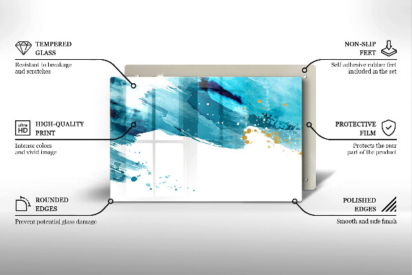 Tabla de cortar de vidrio Manchas azules