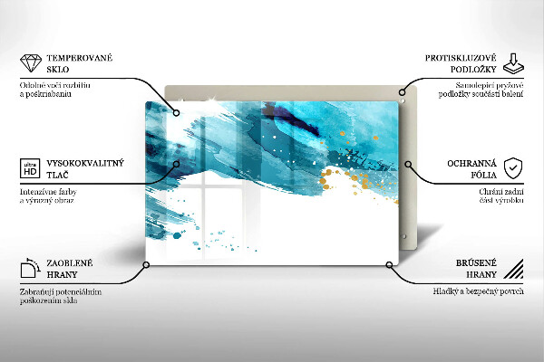 Tabla de cortar de vidrio Manchas azules