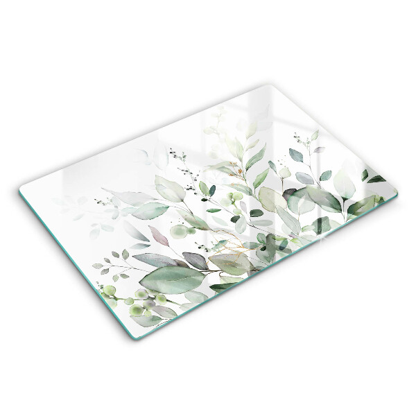 Tabla de cortar de vidrio Plantas de acuarela