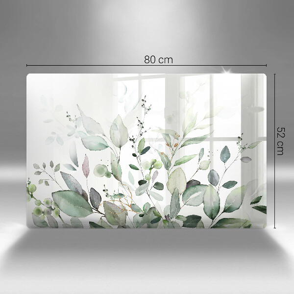 Tabla de cortar de vidrio Plantas de acuarela