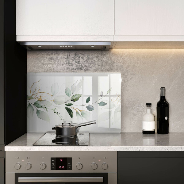 Tabla de cortar de vidrio Hojas de acuarela