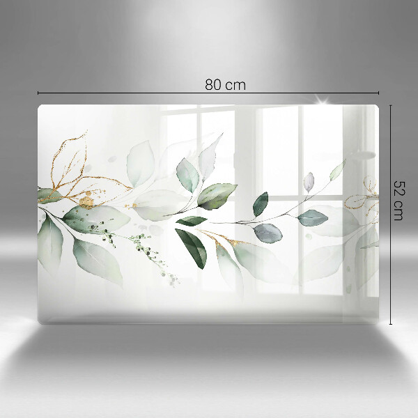 Tabla de cortar de vidrio Hojas de acuarela