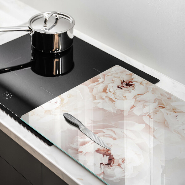 Tabla de cortar de vidrio Peonías pastel