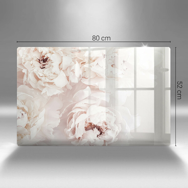 Tabla de cortar de vidrio Peonías pastel