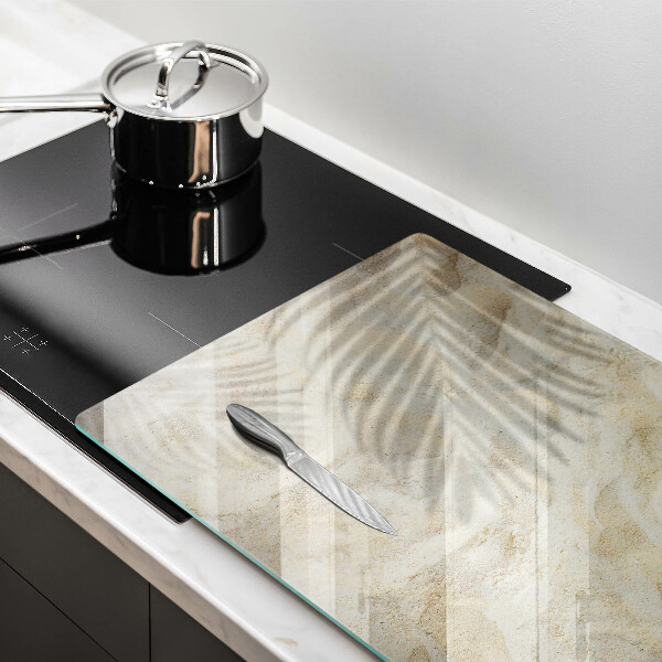 Tabla de cortar de vidrio Hojas de palma y arena