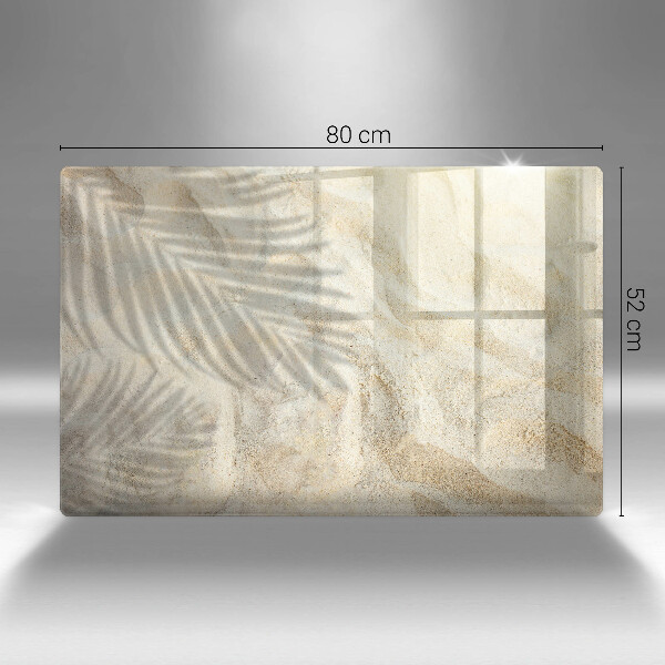 Tabla de cortar de vidrio Hojas de palma y arena