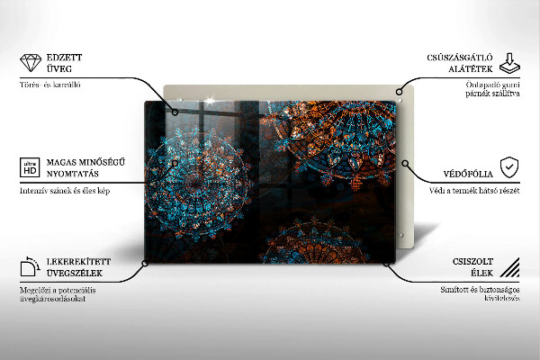 Tabla de cortar de vidrio Ruedas vintage boho