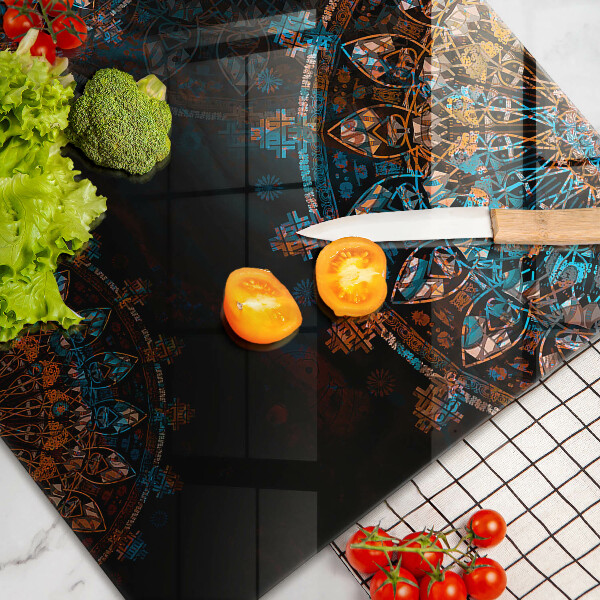 Tabla de cortar de vidrio Ruedas vintage boho